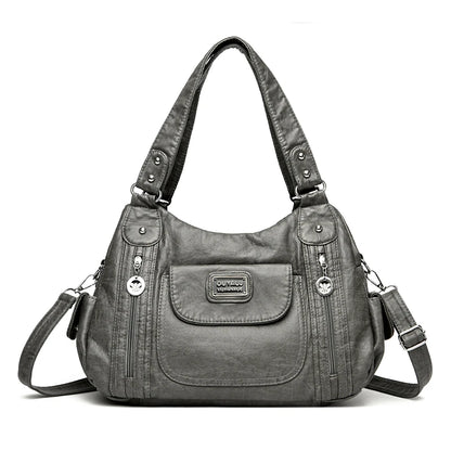 Luxury Designer Handbag Women High capacity Vintage Soft Leather Ladies Casual Large Capacity Shoulder Crossbody Bag Travel Sac