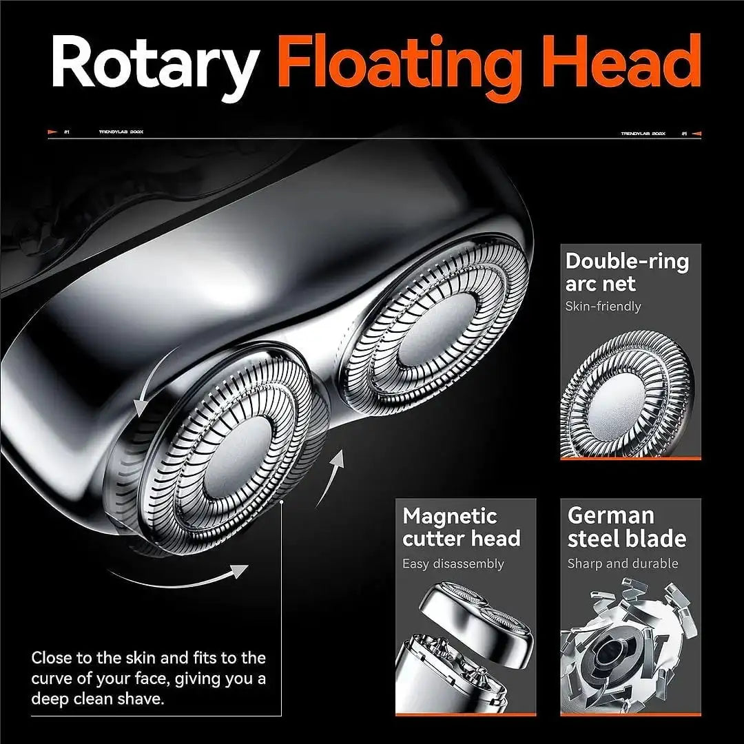 Mini Double Head Electric Shave Magnetic Suction Men's USB Rechargeable Portable Waterproof Shaver