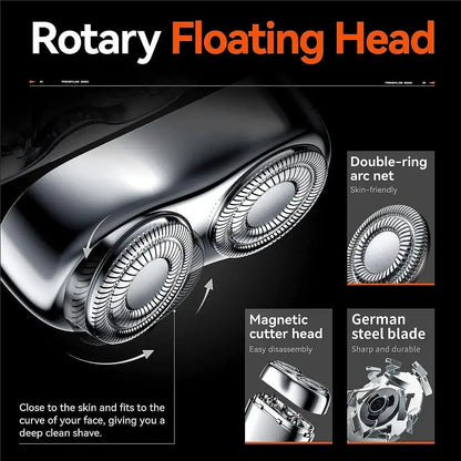 Mini Double Head Electric Shave Magnetic Suction Men's USB Rechargeable Portable Waterproof Shaver