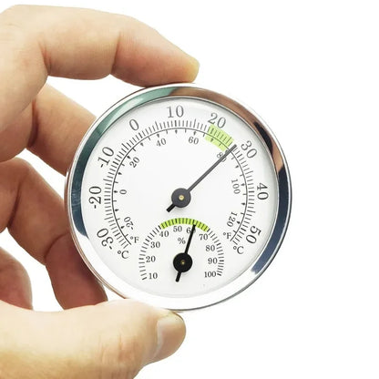 Mini Stainless Steel Thermometer Hygrometer, Street Thermometers, Thermo-Hygrometer Measuring Instruments Tool for Home Supply