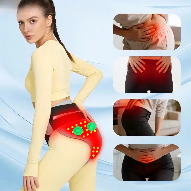 Red Light Heating Women's Underwear with Abdominal Massager Relieves Abdominal Pain Cold Uterus Menstrual Cramps Warm