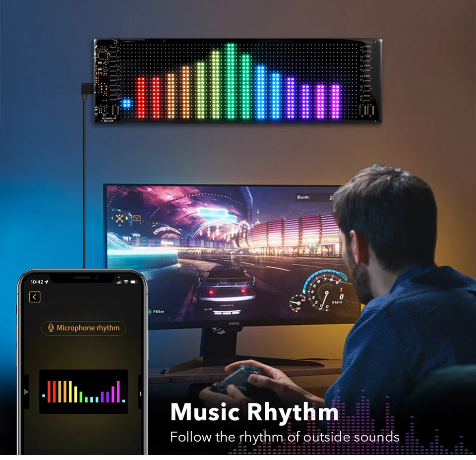 Car Decor Advertising Logo Lights Outdoor LED Matrix Pixel Scrolling Screen DIY Customize Patterns, Animations, Text Warning Light