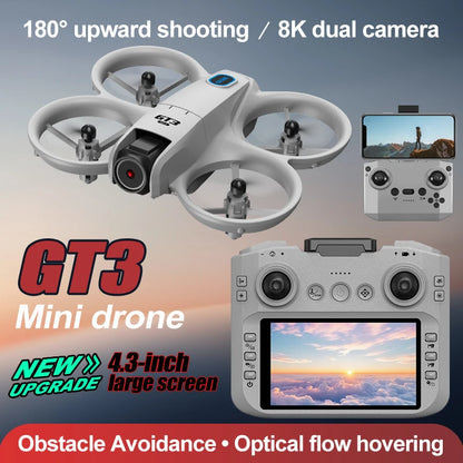 GT3 MAX Mini Drone 8K Dual HD Camera FPV 5G WiFi Brushless Obstacle Avoidance RC Screen Quadcopter Outdoor Aerial Photography