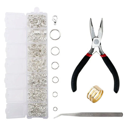 A Set Jewelry Findings Tool Set Open Jump Rings, Jewelry Pliers, Lobster Clasps Hooks, Jewelry Tweezers Jewelry Making Supplies