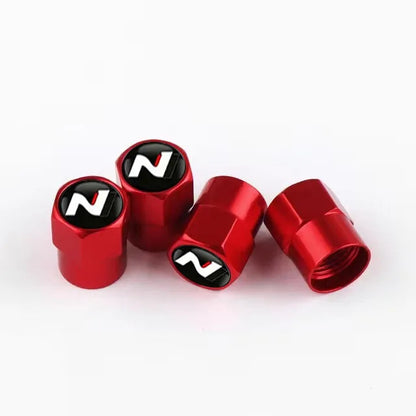 4Pcs Car Wheel Tire Valve Caps Air Stem Covers For N Line Sonata Tucson Azera Elantra Veloster Kona Santa Accessories