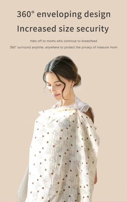 Muslin Nursing Cover for Baby Breastfeeding Breastfeeding Cover up with Arch Neckline for Women Nursing Apron Stroller Cover