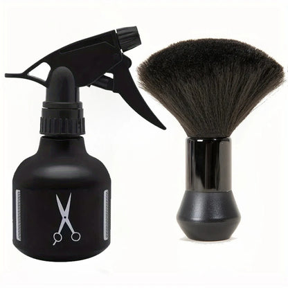 Professional Barber Kit Hairdresser Tool Set - Neck Duster, Water Spray Bottle, Cleaning Brush for Hair Styling Salon & Home Use