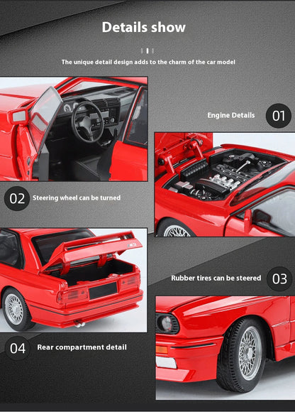 1:24 M3 E30 IM Alloy Miniature Car, Diecast Metal Model Collection Hobbies, Birthday Present With Friend Decoration Classic Car GT