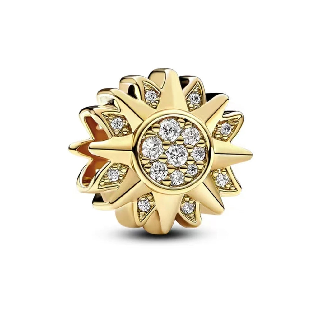 New Fashion 925 Sterling Silver Romantic Starry Sky Moon Sun Stars Pendant Fit Original Charms Bracelet Women Jewelry Gift