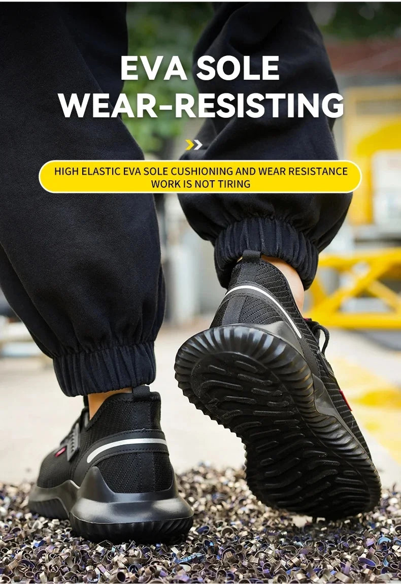 Lightweight Safety Shoes Men Steel Toe Sneakers Puncture Proof Breathable Safety Boots Man Dangerous Construction Work Foorwear