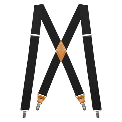 Suspenders for Men's Tuxedo Suspenders X-Back 1.4" Adjustable Elastic Suspender Braces Strong for Work Trousers Wedding