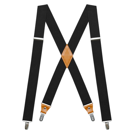 Suspenders for Men's Tuxedo Suspenders X-Back 1.4" Adjustable Elastic Suspender Braces Strong for Work Trousers Wedding
