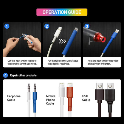 164/328/530/560/580/800PCS Heat Shrink Tubing 2:1 Electrical Wire Cable Wrap Assortment Electric Insulation Heat Shrink Tube Kit