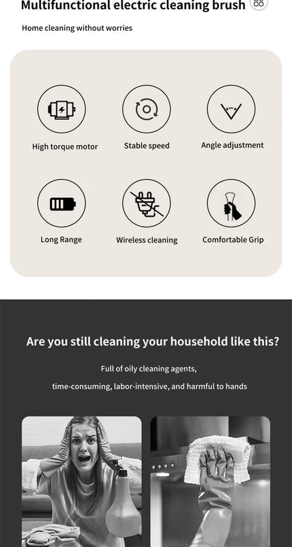 9-in-1 Multifunctional Wireless Electric Cleaning Brush Household Kitchen Bathroom Brush USB Handheld Rotating Cleaning tools