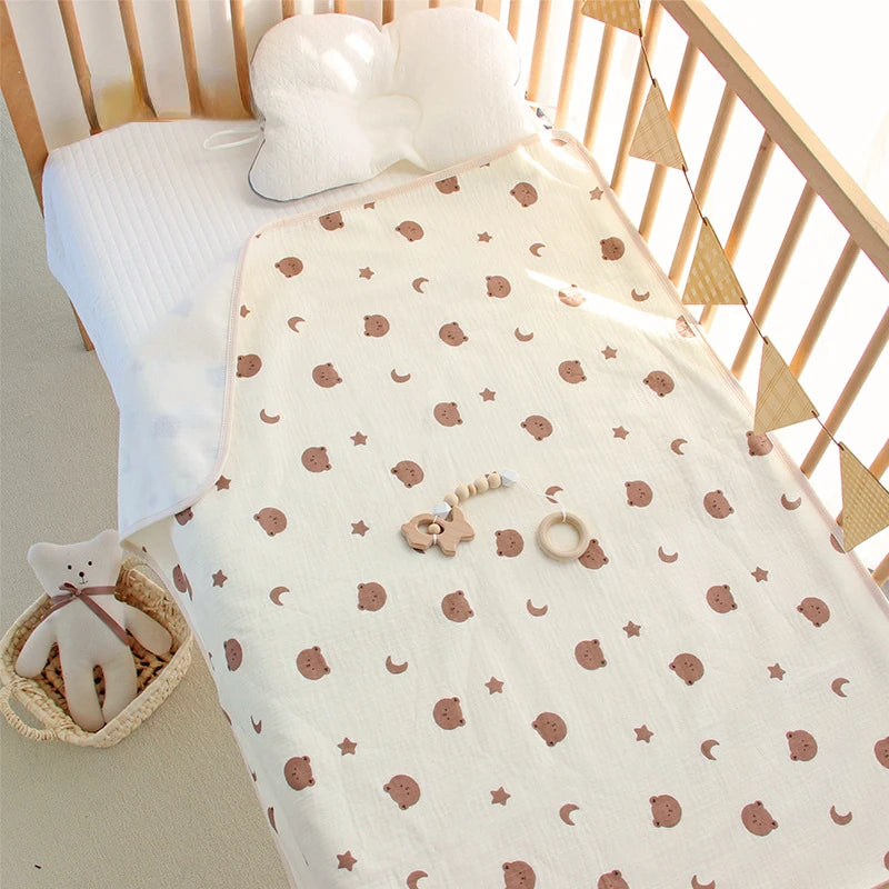 Reusable Baby Changing Mat Cover Baby Diaper Mattress Diaper for Newborn Cotton Waterproof Changing Pads Floor Play Mat
