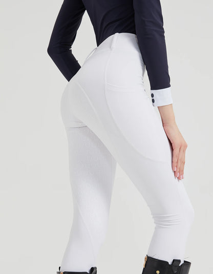 Spring and Summer Women's Knitted High-Stretch Slim-Fit Silicone Grip Riding Pants, Breathable