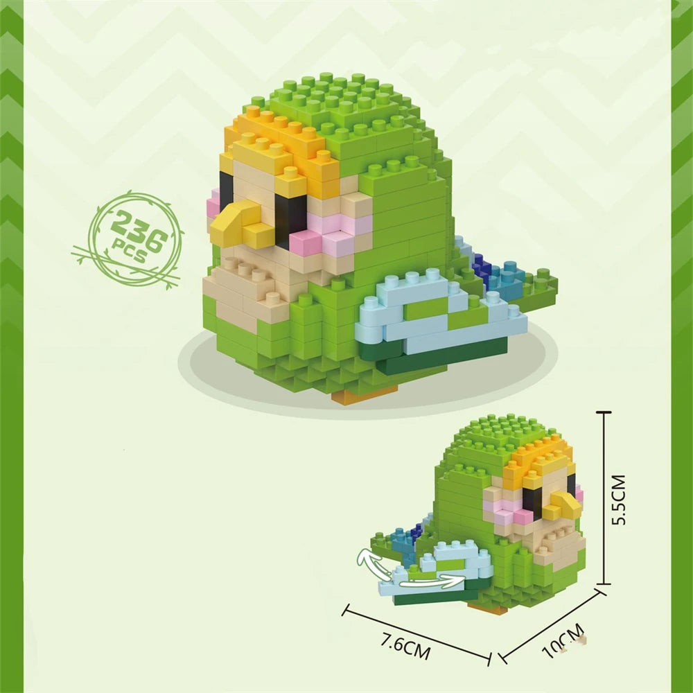 Cute bird puzzle small building block set, creative educational building toys suitable for boys and girls, toys suitable for dec