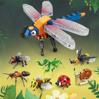 Ladybug Insects Building Blocks Toys Set - Long-Lasting Play for Kids, Great Collectible Models Dragonfly Mantis Housefly & More