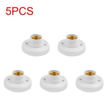 1-20Pcs, 220V E27 Screw Lamp, Stand Light Bulb Socket Holder Adapter Base, Cap Socket White Ceiling Light Lamp Bulb Fixing Base