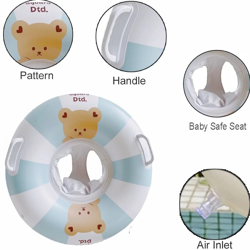 Baby Swimming Float Ring Toy Inflatable Swim Ring Floating Safty Seat with Canopy Kid Summer Water Pool Play Equipment Beach Toy