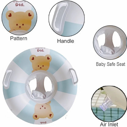 Baby Swimming Float Ring Toy Inflatable Swim Ring Floating Safty Seat with Canopy Kid Summer Water Pool Play Equipment Beach Toy