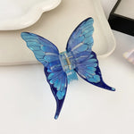 DS New Sweet Simulated Butterfly Hair Claw 9.2CM Large Butterfly Acrylic Claw Clips Trendy Hair Clips Hair Accessories for Women