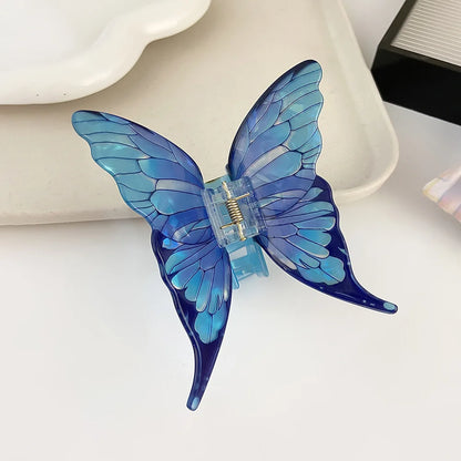 DS New Sweet Simulated Butterfly Hair Claw 9.2CM Large Butterfly Acrylic Claw Clips Trendy Hair Clips Hair Accessories for Women