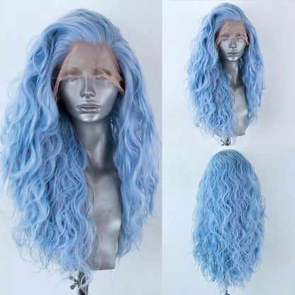 13*4 Synthetic Lace Front Wigs for Women, White Blonde Lace Wig, Heat Resistant Fiber Natural Hairline Cosplay Party Wigs, AIMEYA