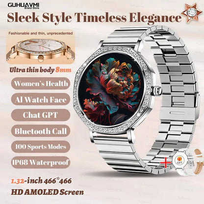 2026 Ultra Thin Women Smart Watch Screen Always Display Time Sports Bracelet Bluetooth Call Fashion Smartwatch Ladies Best Gift