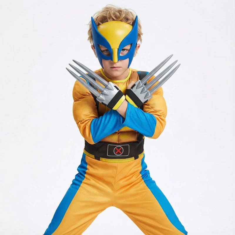 Boys Girls Superhero Costume Movie Characters Cosplay Jumpsuit with Halloween Mask Party Cosplay Outfit for Holiday Dress Up