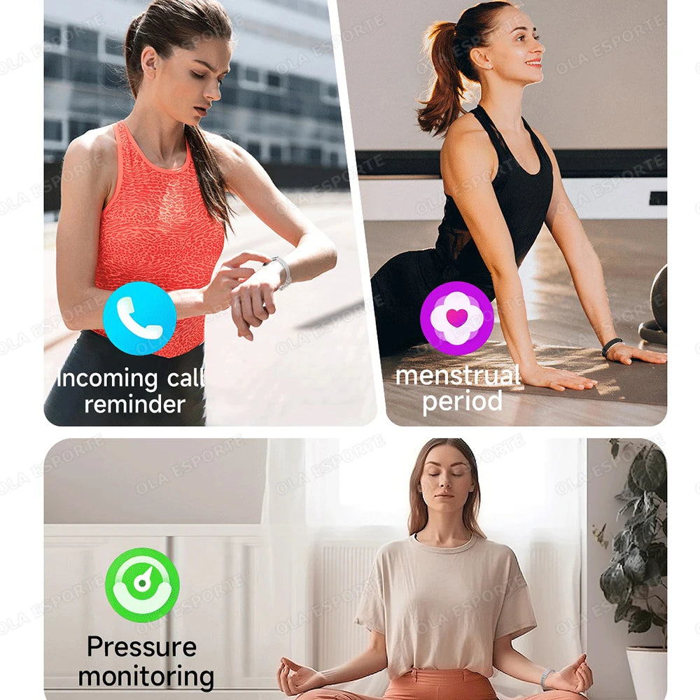 New Health Smart Bracelet Men Women Fitness Sports Band Stress Test HRV Monitor Waterproof Pedometer Smart Watch for Android iOS