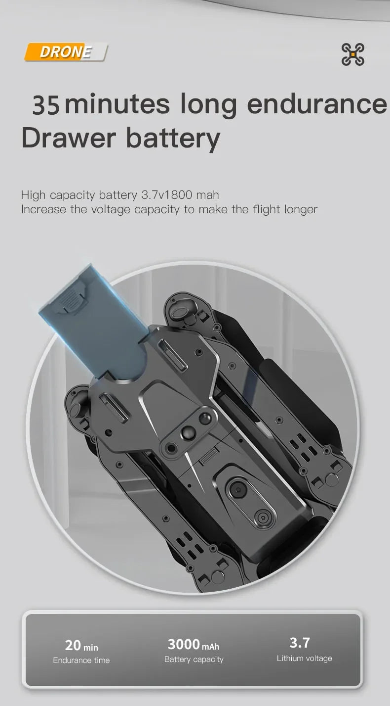 Drone, 4K Professional Camera 8K GPS HD Aerial Photography Dual-Camera Omnidirectional Obstacle Avoidance Drone, Camera Drone