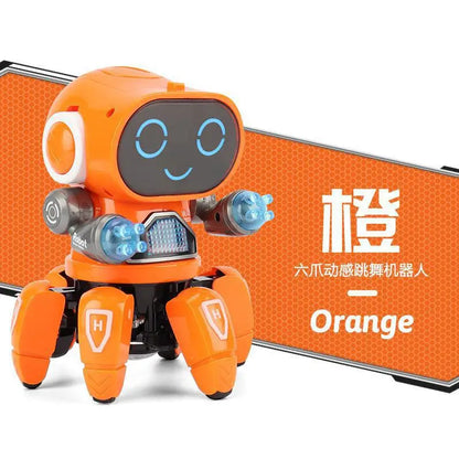 Dance Music 6 Claws Robot Octopus Spider Robots Vehicle Birthday Gift Toys for Children Kids Early Education Baby Toy Boys Girls