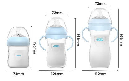 150/240/330ml, Baby Bottle With Handle Anti-bloating＆Anti-drop, Clear Scale Milk Bottle Feeding Baby Bottles, BPA-FREE PP15