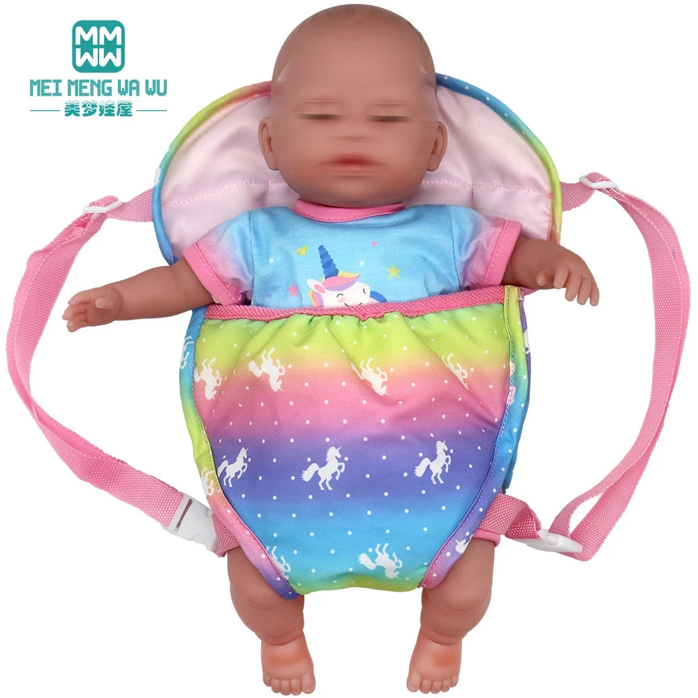 Doll accessories for 15-17 inch newborn doll backpack, seat towel, blanket, toy diaper, panties bag