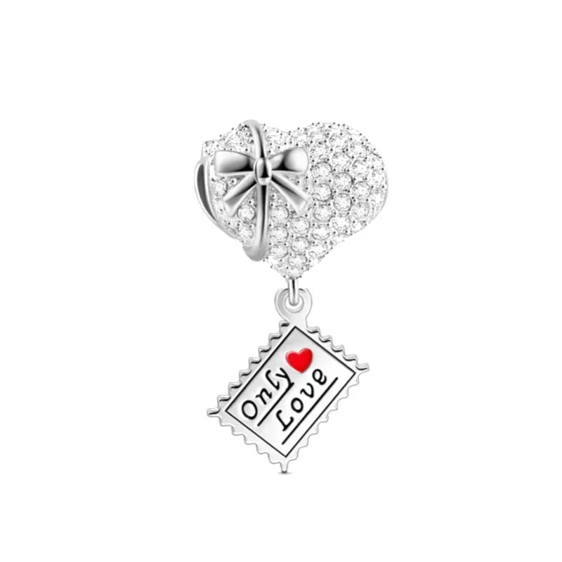 Hot Selling 925 Silver Pink Cake, Dog Paw, Luggage, Cup Bead Pendant Suitable for European Original Bracelet DIY Exquisite Jewelry