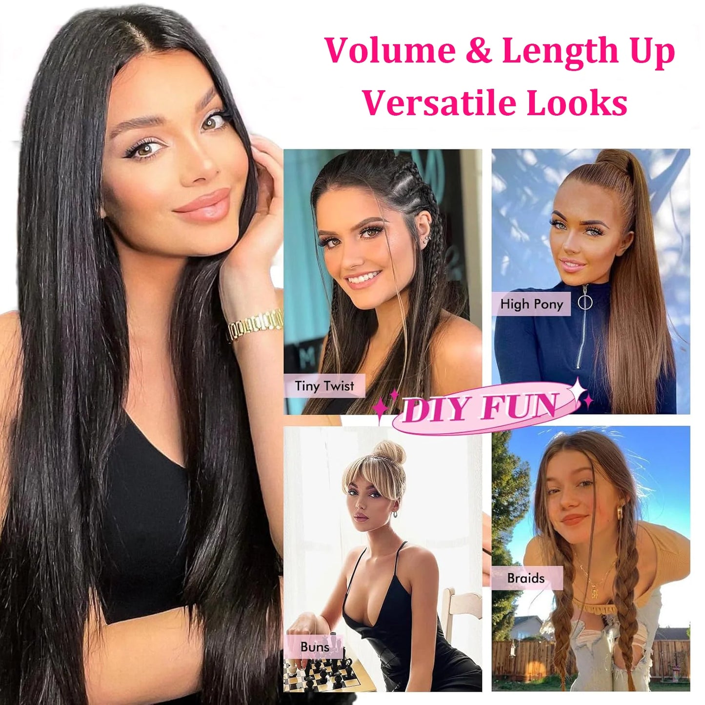 Clip In Hair Extensions Real Human Hair Color #4 Chocolate Brown Clip In Hair Extensions 8pcs Hair Natural Black Color 26 Inches