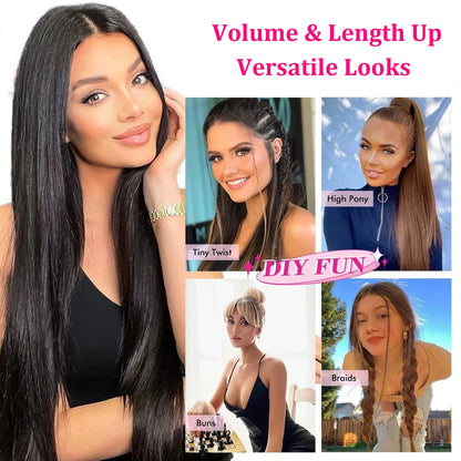 Clip In Hair Extensions Real Human Hair Color #4 Chocolate Brown Clip In Hair Extensions 8pcs Hair Natural Black Color 26 Inches