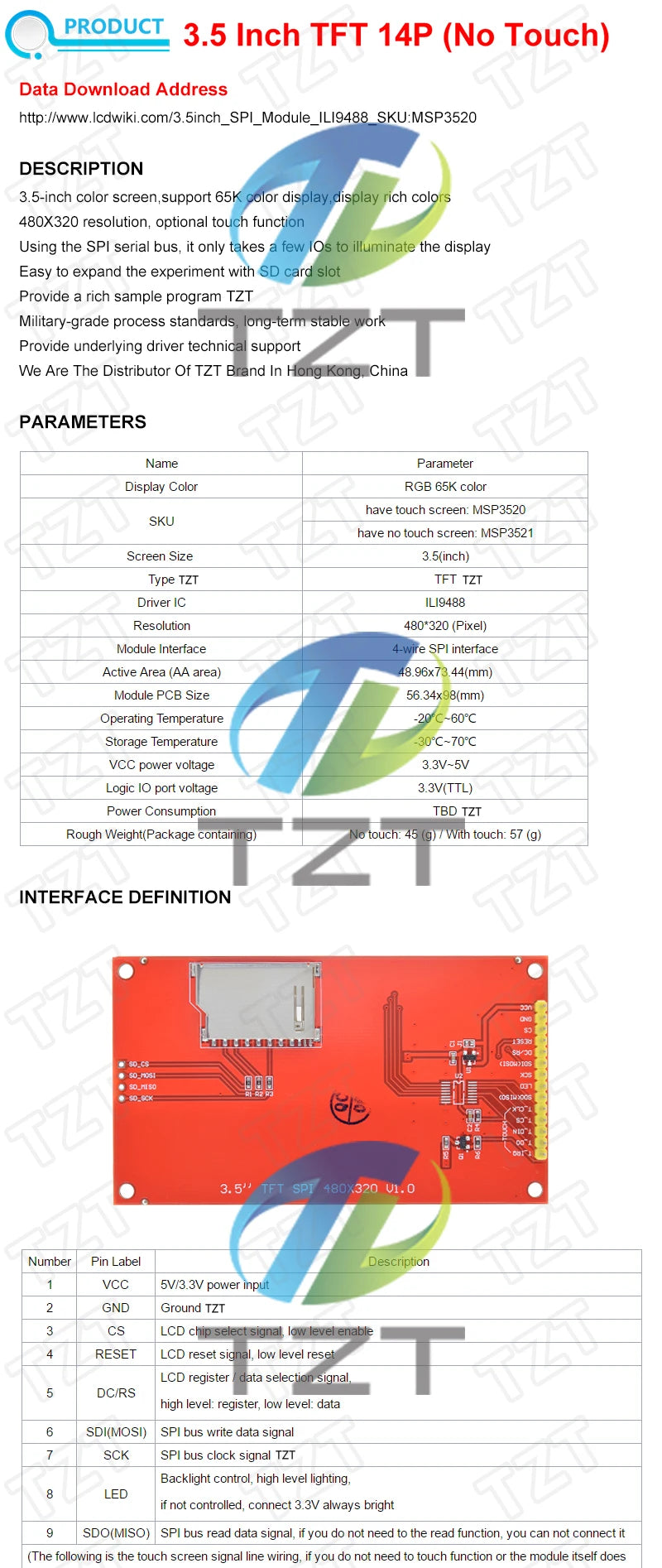 TFT Display, 0.96/1.3/1.44/1.8/2.4/2.8/3.5 Inch TFT Full Color Screen LCD Module, ST7735 ILI9341 Driver Interface SPI for Arduino