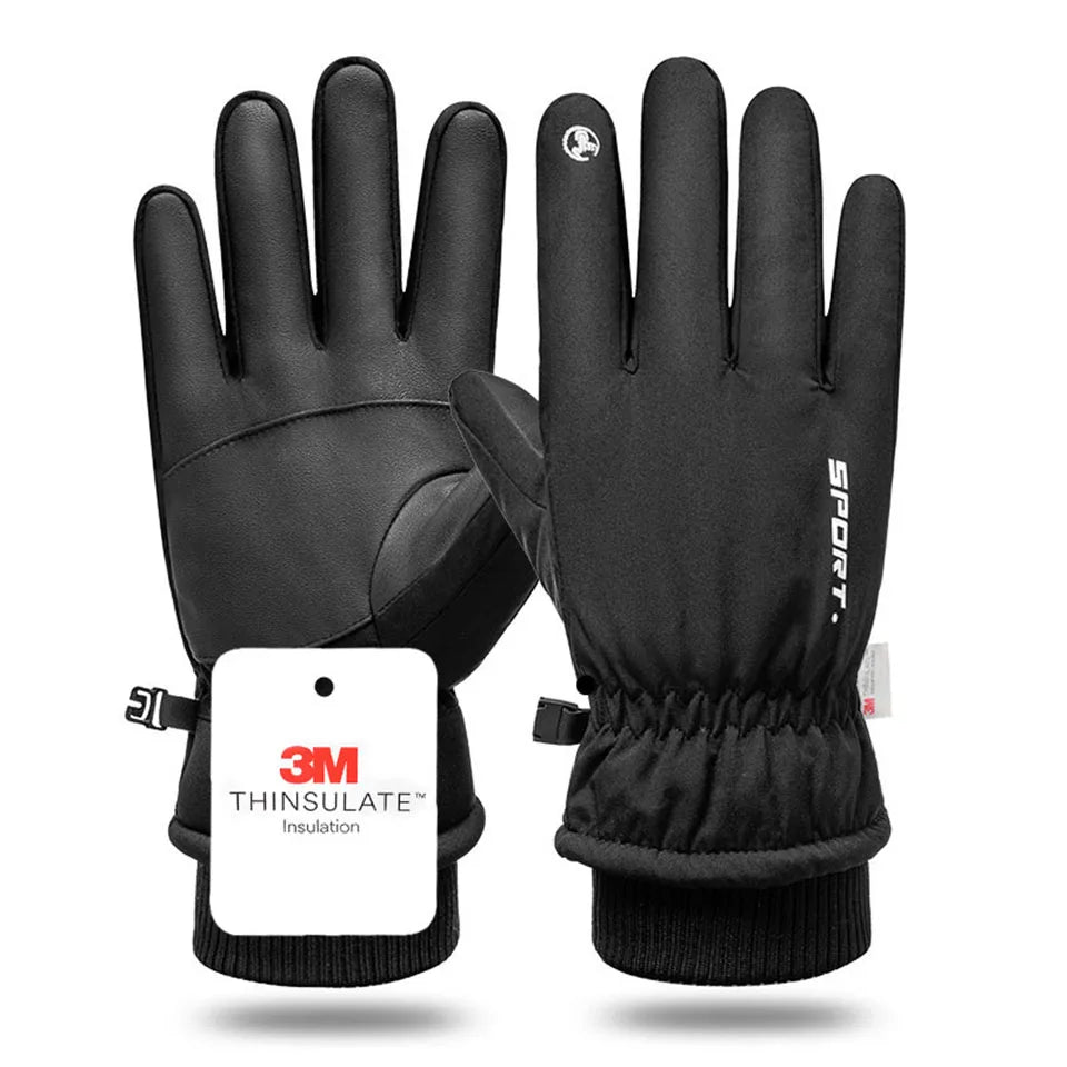 GTUBIKE Winter Warm Gloves for Outdoor Cycling Skiing Thickened Cold-Resistant Gloves Waterproof Touch Screen Camping Equipment