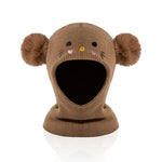 One-piece caps, scarves, and ear protectors for autumn and winter, and embroidered cat headscarves for boys and girls aged 1-6
