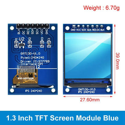 TFT Display 0.96 / 1.3 inch IPS 7P SPI HD 65K Full Color LCD Module ST7735 / ST7789 Drive IC 80*160 240*240 (Not OLED)