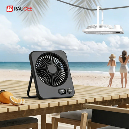 Mini Portable Fan USB Desk Fan Foldable Table Fans with 5 Speeds Powerful Wind Rechargeable Wall Mounted Fan Small Camping Fans