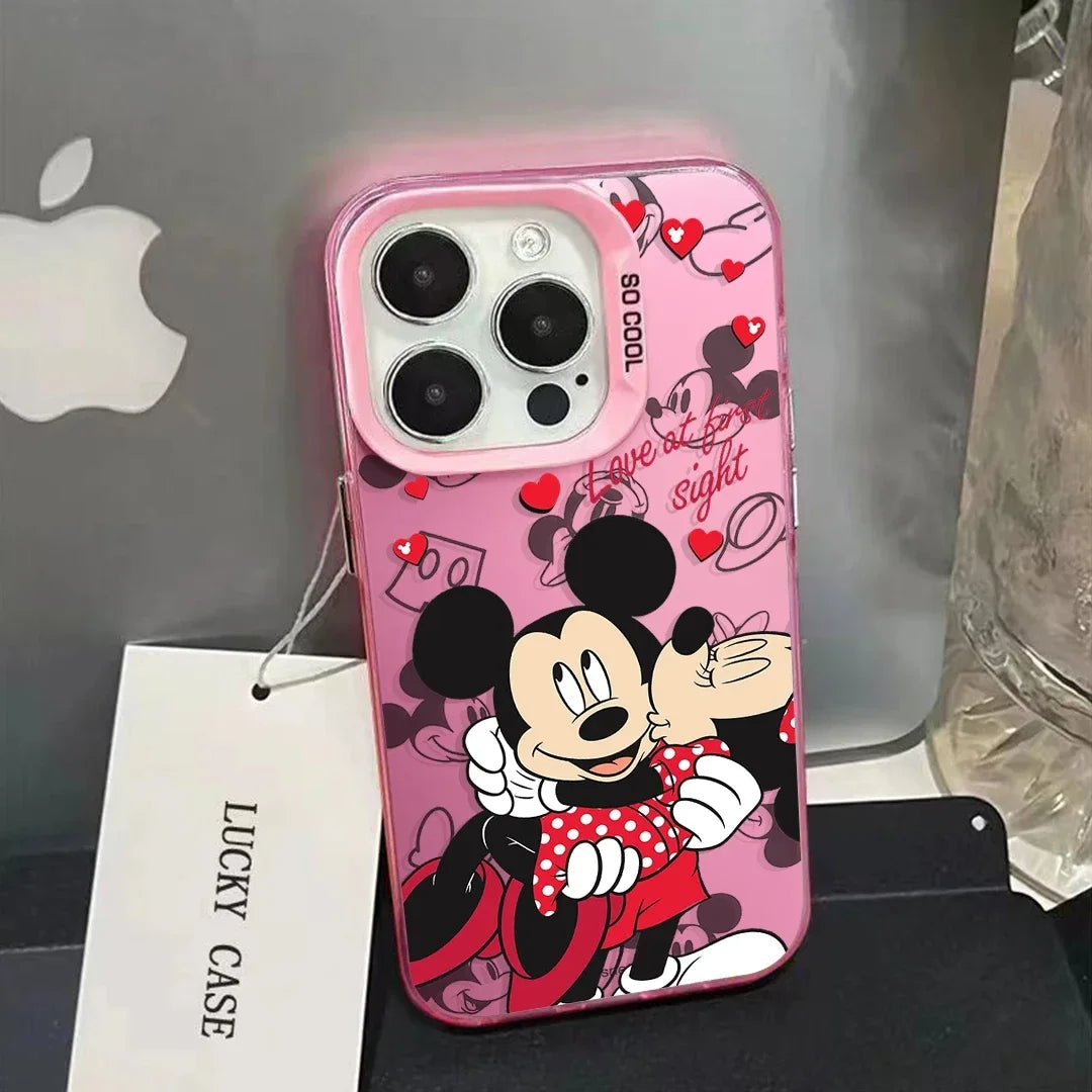 Lovely Mickey Minnie Mouse Cartoon Cute Couple Phone Case For iPhone 16 15 14 13 12 11 Pro Max XR XS Max 7 8 Plus MINI, Y2K Cover