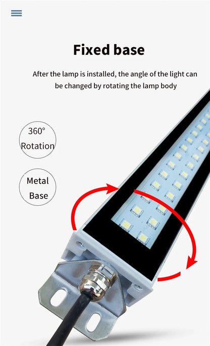 Led Machine Tool Work Light Waterproof Oil-proof Explosion-proof Lamp CNC Lathe Lighting Lamp 220V 24V Aluminum Alloy Led Lamps
