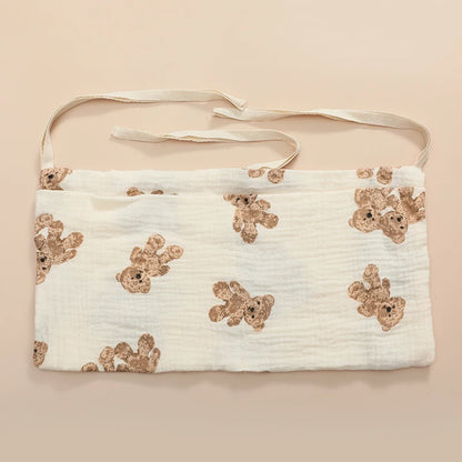 100% Cotton Baby Crib Storage Bag Multifunctional Newborn Bed Headboard Organizer For Kids Baby Bedding Diaper Bag