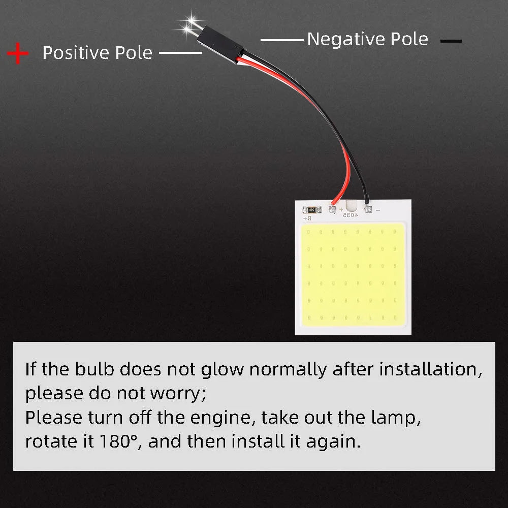 10/1 PCS 48 SMD T10 4W 12V COB Car Interior Panel LED Lights White Lamp Bulb Car Dome Reading Trunk Lamps