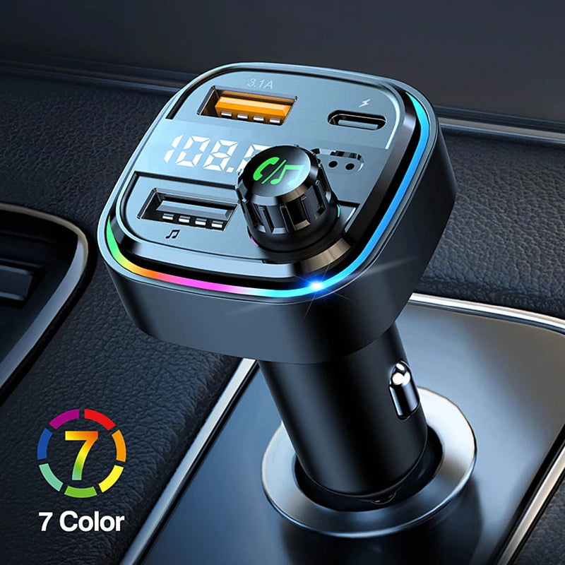 Car MP3 Player FM Transmitter Car Charger Type C Bluetooth 5.0 Handsfree Bluetooth Calling Super Quick Charge Adapter for Car