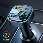 Car MP3 Player FM Transmitter Car Charger Type C Bluetooth 5.0 Handsfree Bluetooth Calling Super Quick Charge Adapter for Car