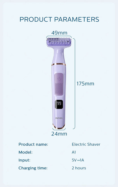 ENCHEN A1 Hair Trimmer For Lady Wet&Dry Suitable For The Whole Body Type-C Fast Charge 3-IN-1 Smooth Painless Detachable Blade
